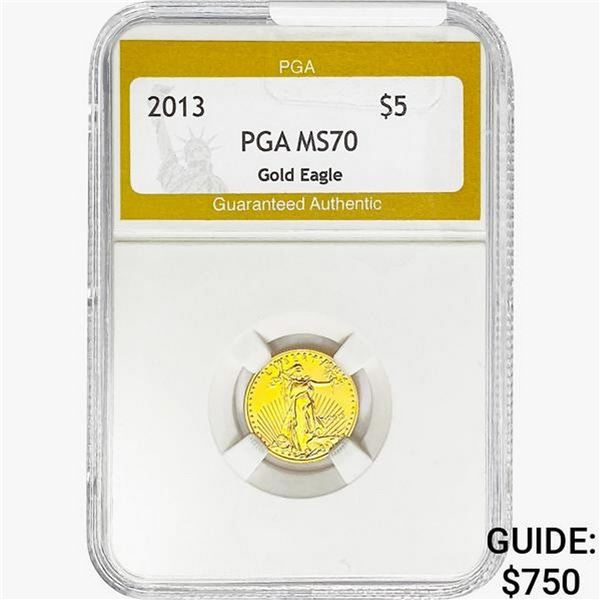 2013 1/10oz $5 AGE PGA MS70