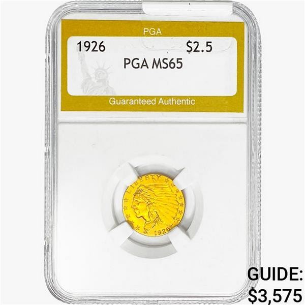 1926 $2.50 Gold Quarter Eagle PGA MS65
