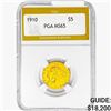 Image 1 : 1910 $5 Gold Half Eagle PGA MS65