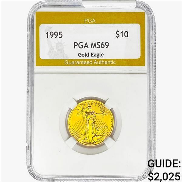 1995 1/4oz $10 AGE PGA MS69