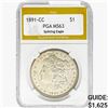 Image 1 : 1891-CC Morgan Silver Dollar PGA MS63 Spitting Eag