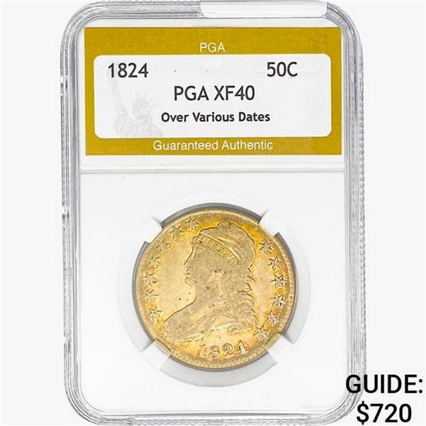 1824 Capped Bust Half Dollar PGA XF40 Over Various