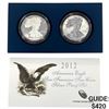 Image 1 : 2012 Proof and Rev. Proof Silver Eagle Set [2 Coins]