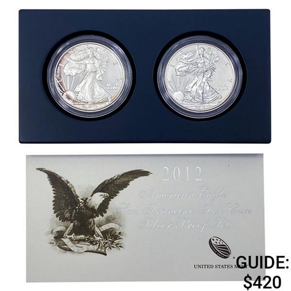 2012 Proof and Rev. Proof 1oz Silver Eagle Set [2 Coins]