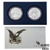 Image 1 : 2012 Proof and Rev. Proof 1oz Silver Eagle Set [2 Coins]