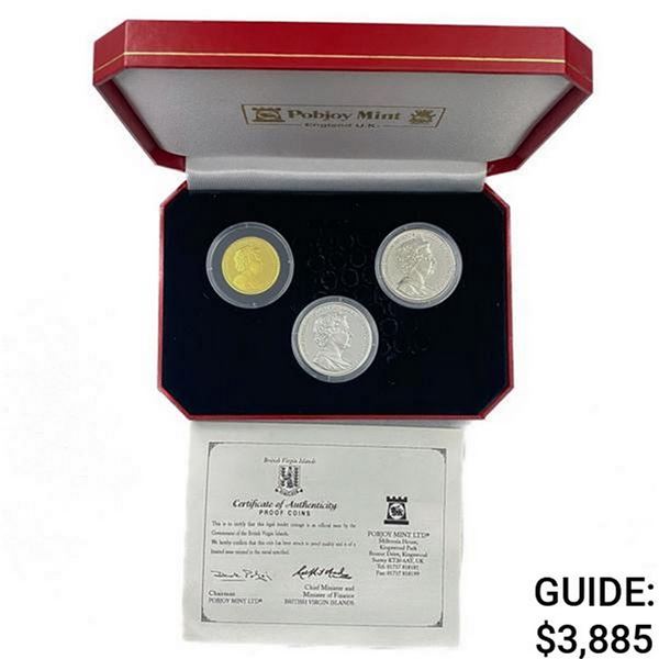 2002 UK Gold (1/2oz AGW) & Silver 9/11 Set (3 Coins)