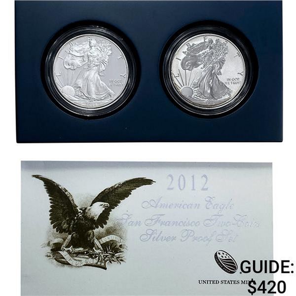 2012 Proof and Rev. Proof 1oz Silver Eagle Set [2 Coins]