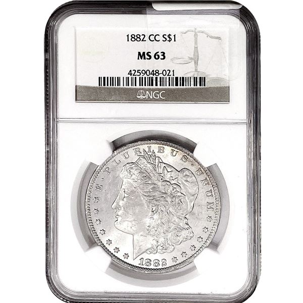 1882-CC Morgan Silver Dollar NGC MS63