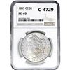 Image 1 : 1885-CC Morgan Silver Dollar NGC MS63