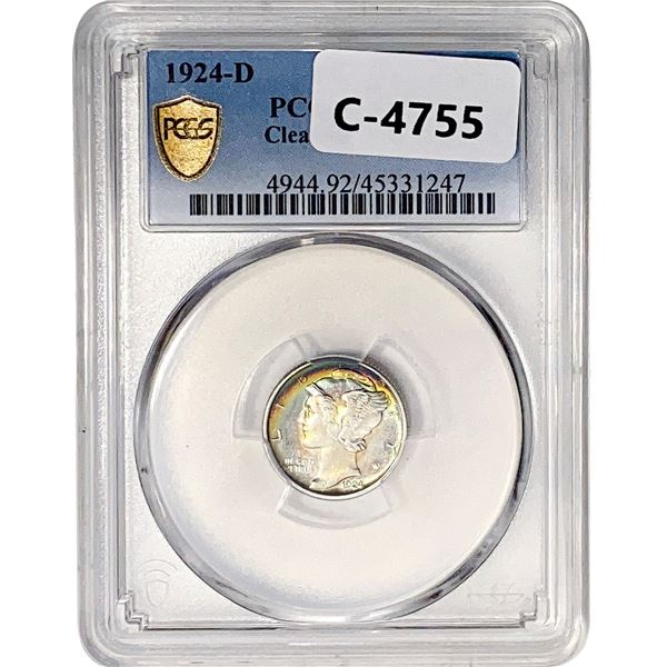 1924-D Mercury Silver Dime PCGS Genuine UNC Detail