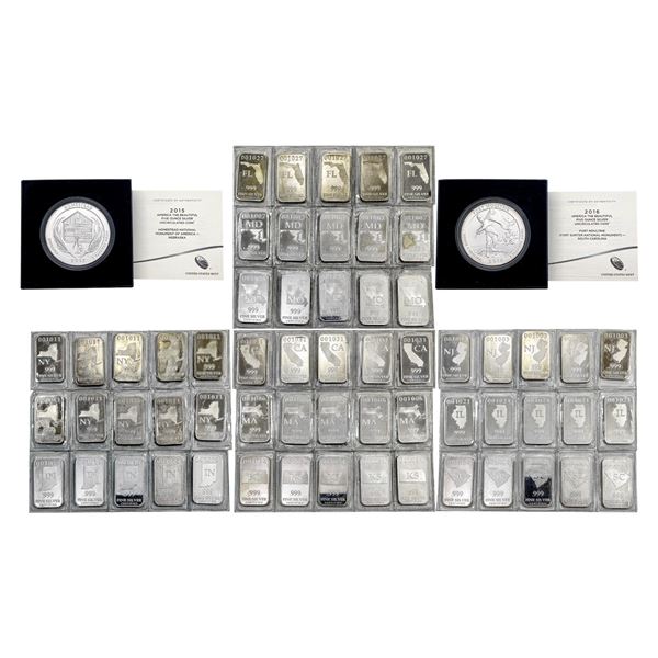 [62] Asstd. Silver [60] Troy oz Bars [2] 5oz Coins