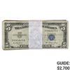 Image 1 : LOT OF (100) 1953 $5 FIVE DOLLARS SILVER CERTIFICATES VERY GOOD - VERY FINE