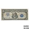 Image 1 : FR. 271 1899 $5 FIVE DOLLARS CHIEF SILVER CERTIFICATE CURRENCY NOTE VERY FINE