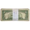 Image 2 : LOT OF (100) 1963 $5 FIVE DOLLARS LEGAL TENDER UNITED STATES NOTES VERY GOOD - VERY FINE