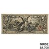 Image 1 : FR. 268 1896 $5 FIVE DOLLARS EDUCATIONAL SILVER CERTIFICATE CURRENCY NOTE VERY FINE