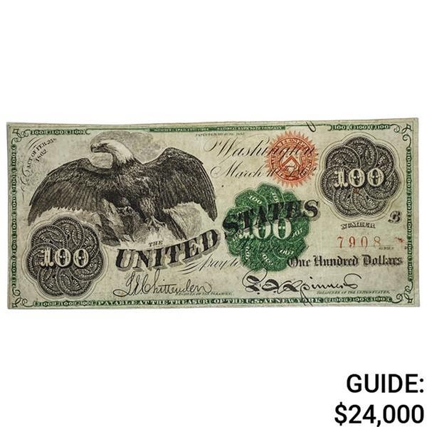 FR. 165 1862 $100 ONE HUNDRED DOLLARS SPREAD EAGLE LEGAL TENDER UNITED STATES NOTE VERY FINE+ RARE