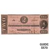 Image 1 : T-54 1862 $2 TWO DOLLARS JUDAH BENJAMIN CSA CONFEDERATE STATES OF AMERICA CURRENCY NOTE UNCIRCULATED