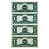 Image 2 : FOUR SUBJECT CUT SHEET FR. 228 1899 $1 ONE DOLLAR BACK EAGLE SILVER CERTIFICATES ABOUT UNCIRCULATED