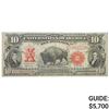 Image 1 : FR. 121 1901 $10 TEN DOLLARS BISON LEGAL TENDER UNITED STATES NOTE VERY FINE+