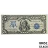 Image 1 : FR. 274 1899 $5 FIVE DOLLARS CHIEF SILVER CERTIFICATE CURRENCY NOTE ABOUT UNCIRCULATED