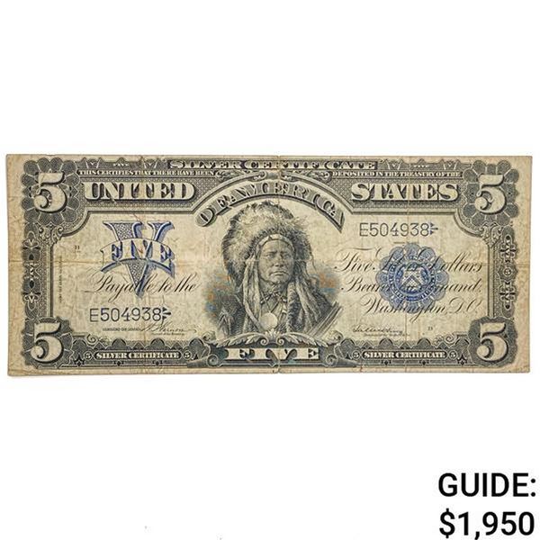 FR. 274 1899 $5 FIVE DOLLARS CHIEF SILVER CERTIFICATE CURRENCY NOTE VERY FINE