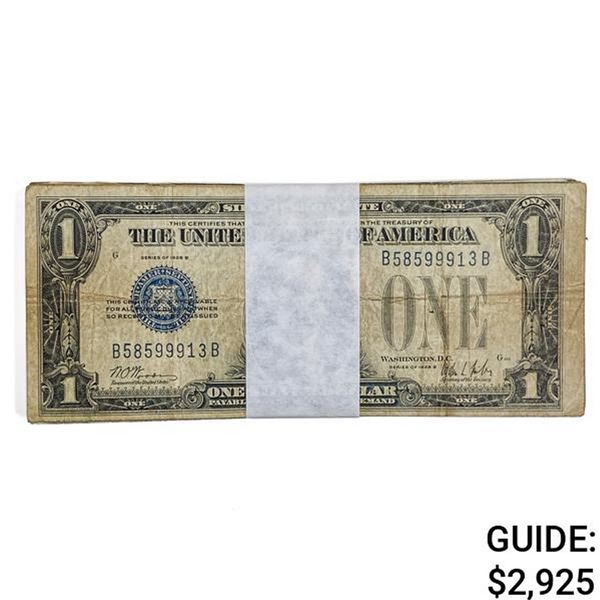 LOT OF (50) 1928 $1 ONE DOLLAR FUNNYBACK SILVER CERTIFICATES VERY GOOD - VERY FINE