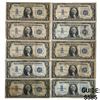 Image 1 : LOT OF (10) 1934 $1 ONE DOLLAR FUNNYBACK SILVER CERTIFICATES VERY GOOD - VERY FINE