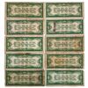 Image 2 : LOT OF (10) 1934 $1 ONE DOLLAR FUNNYBACK SILVER CERTIFICATES VERY GOOD - VERY FINE