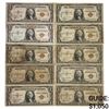 Image 1 : LOT OF (10) 1935-A $1 ONE DOLLAR HAWAII SILVER CERTIFICATES VERY GOOD - VERY FINE