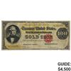 Image 1 : FR. 1209 1882 $100 ONE HUNDRED DOLLARS BENTON GOLD CERTIFICATE CURRENCY NOTE VERY FINE