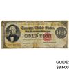 Image 1 : FR. 1214 1882 $100 ONE HUNDRED DOLLARS BENTON GOLD CERTIFICATE CURRENCY NOTE