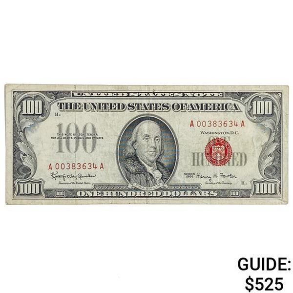 FR. 1550 1966 $100 ONE HUNDRED DOLLARS LEGAL TENDER UNITED STATES NOTE VERY FINE+