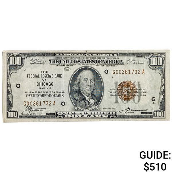 FR. 1890-G 1929 $100 FRBN FEDERAL RESERVE BANK NOTE CHICAGO, IL VERY FINE