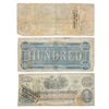 Image 2 : LOT OF (3) 1862-1864 $100 CSA CONFEDERATE STATES OF AMERICA CURRENCY NOTES