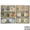 Image 1 : LOT OF (6) MIXED LARGE SIZE CURRENCY NOTES 1869-1918