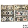 Image 1 : LOT OF (6) MIXED LARGE SIZE CURRENCY NOTES 1899-1917