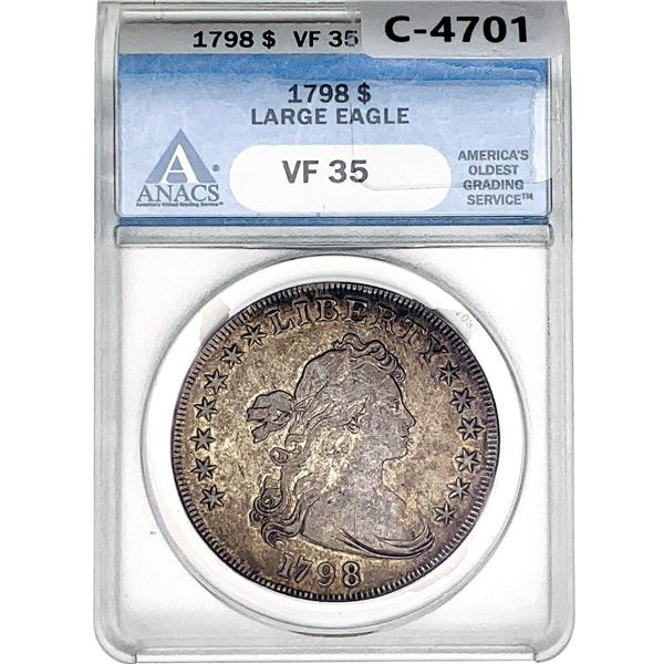 1798 Draped Bust Dollar ANACS VF35 Lg. Eagle