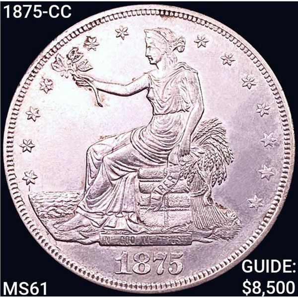 1875-CC Silver Trade Dollar UNCIRCULATED