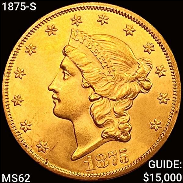 1875-S $20 Gold Double Eagle UNCIRCULATED