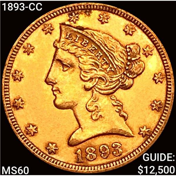 1893-CC $5 Gold Half Eagle UNCIRCULATED