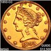Image 1 : 1893-CC $5 Gold Half Eagle UNCIRCULATED