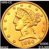 Image 1 : 1890-CC $5 Gold Half Eagle UNCIRCULATED