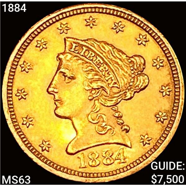 1884 $2.50 Gold Quarter Eagle CHOICE BU
