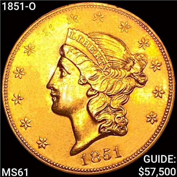 1851-O $20 Gold Double Eagle UNCIRCULATED