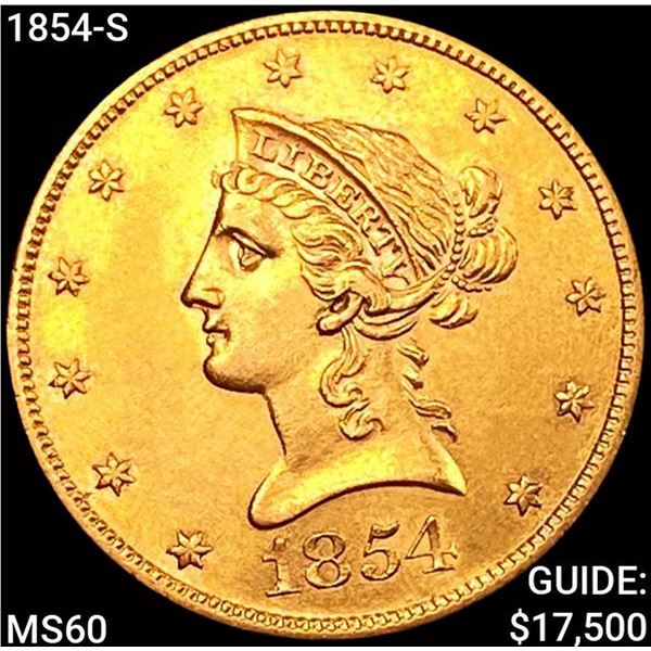 1854-S $10 Gold Eagle UNCIRCULATED