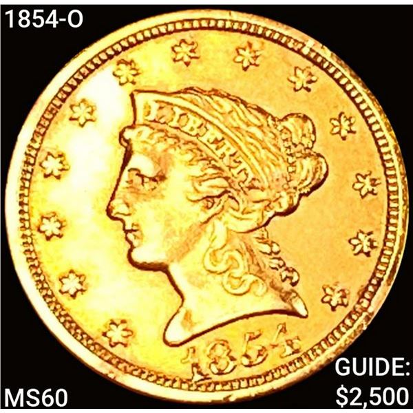 1854-O $2.50 Gold Quarter Eagle UNCIRCULATED