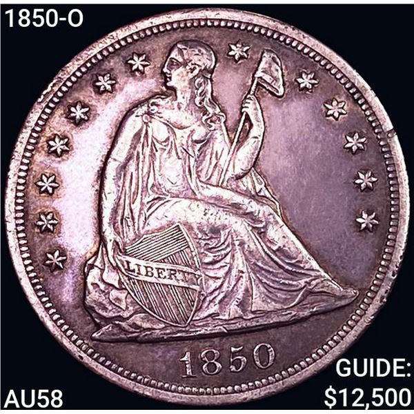 1850-O Seated Liberty Dollar CHOICE AU