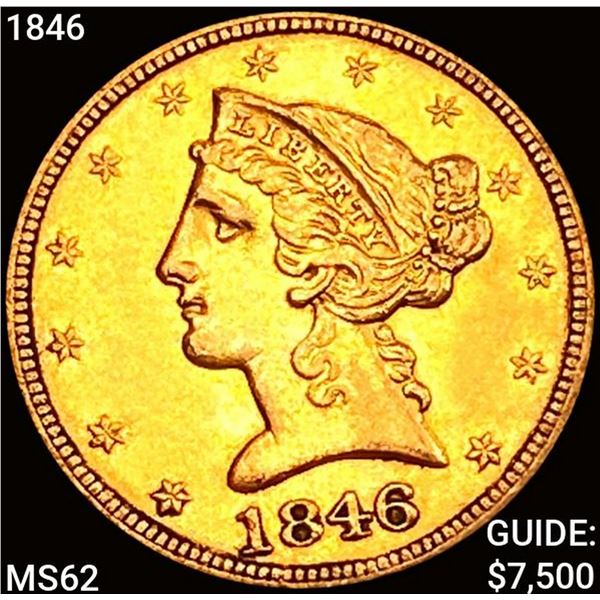1846 $5 Gold Half Eagle UNCIRCULATED