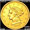 Image 1 : 1843-O Crosslet 4 $2.50 Gold Quarter Eagle CHOICE AU