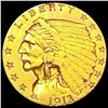 Image 1 : 1913 $2.50 Gold Quarter Eagle CLOSELY UNCIRCULATED